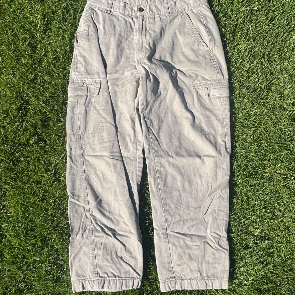 Lee Gray Cargo Pants Relaxed Fit Cotton